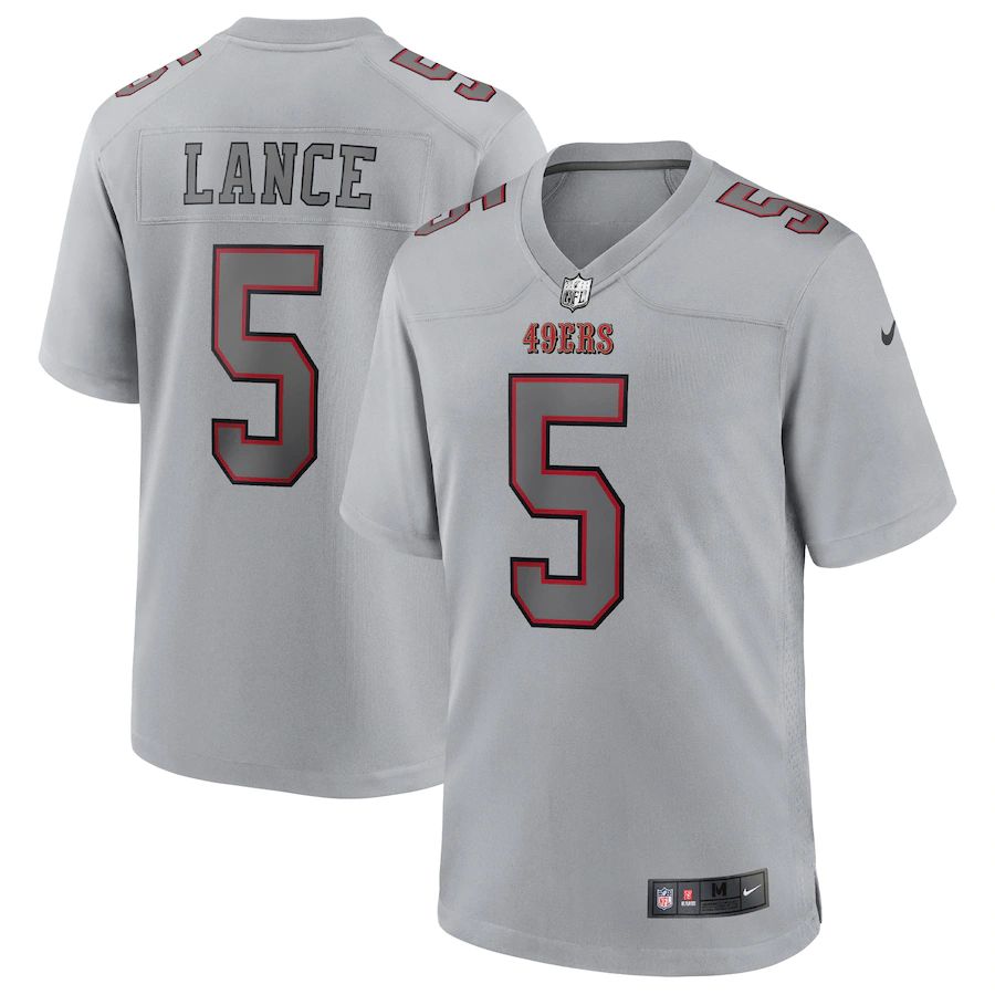 San Francisco 49ers #5 Trey Lance Men's Gray Atmosphere Fashion Game Jersey cheap jerseys for sale - CheapJerseys.Shop
