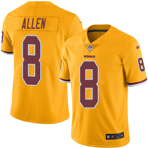 Washington Commanders #8 Kyle Allen Gold Youth Stitched Limited Rush Jersey Youth cheap jerseys for sale - CheapJerseys.Shop