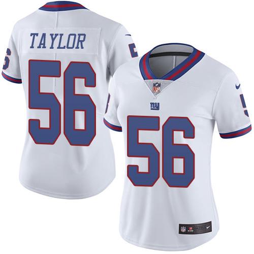 Giants #56 Lawrence Taylor White Women's Stitched Limited Rush Jersey cheap jerseys for sale - CheapJerseys.Shop