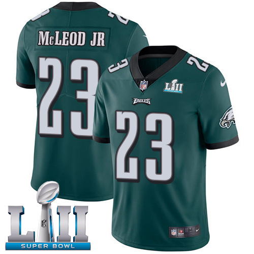 Philadelphia Eagles #23 Rodney McLeod Jr Midnight Green Team Color Super Bowl LII Youth Stitched Vapor Untouchable Limited Jersey Youth cheap jerseys for sale - CheapJerseys.Shop