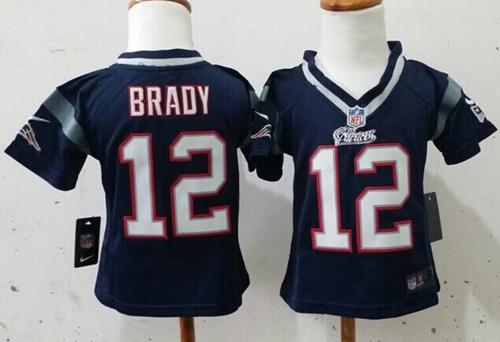 Toddler Patriots #12 Tom Brady Navy Blue Team Color Stitched Elite Jersey cheap jerseys for sale - CheapJerseys.Shop