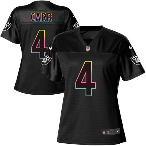 Raiders #4 Derek Carr Black Women's Fashion Game Jersey cheap jerseys for sale - CheapJerseys.Shop