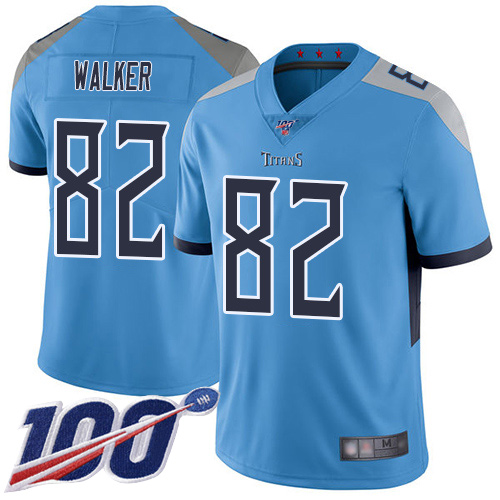 Tennessee Titans #82 Delanie Walker Light Blue Alternate Men's Stitched 100th Season Vapor Limited Jersey Men's cheap jerseys for sale - CheapJerseys.Shop