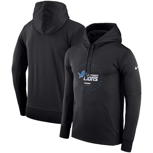 Men's Detroit Lions Black Sideline Property Of Wordmark Logo Performance Pullover Hoodie cheap jerseys for sale - CheapJerseys.Shop