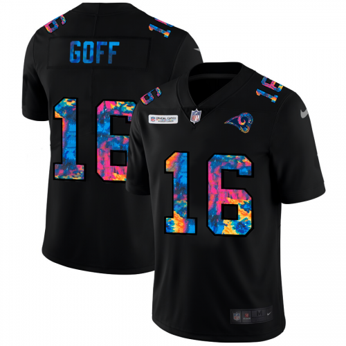 Los Angeles Los Angeles Rams #16 Jared Goff Men's Multi-Color Black 2020 Crucial Catch Vapor Untouchable Limited Jersey Men's cheap jerseys for sale - CheapJerseys.Shop