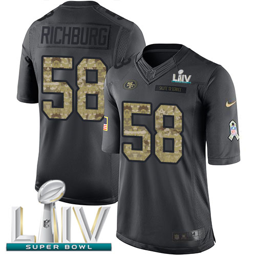 San Francisco 49ers #58 Weston Richburg Black Super Bowl LIV 2020 Youth Stitched Limited 2016 Salute to Service Jersey Youth cheap jerseys for sale - CheapJerseys.Shop