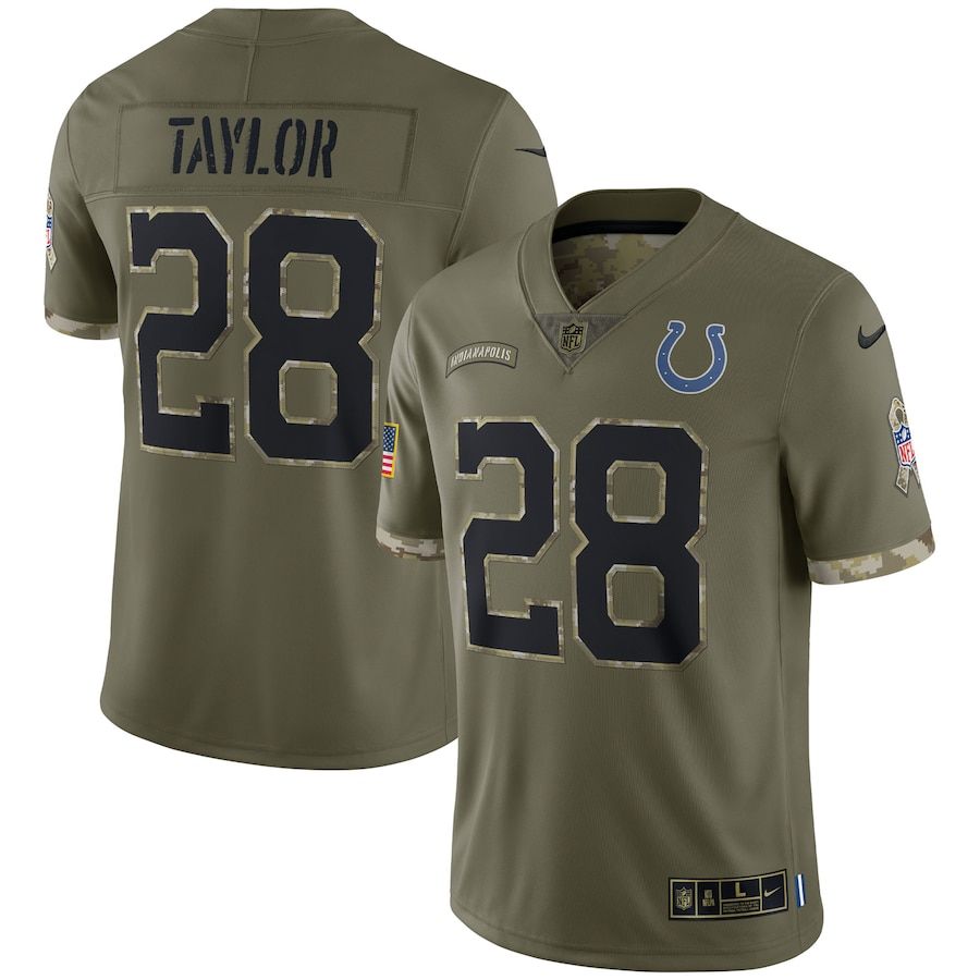 Indianapolis Colts #28 Jonathan Taylor Men's 2022 Salute To Service Limited Jersey - Olive cheap jerseys for sale - CheapJerseys.Shop