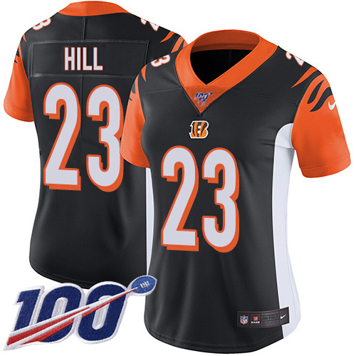 Bengals #23 Daxton Hill Black Team Color Women's Stitched 100th Season Vapor Untouchable Limited Jersey cheap jerseys for sale - CheapJerseys.Shop
