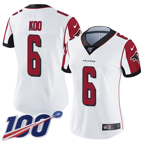 Falcons #6 Younghoe Koo White Stitched Women's 100th Season Vapor Untouchable Limited Jersey cheap jerseys for sale - CheapJerseys.Shop