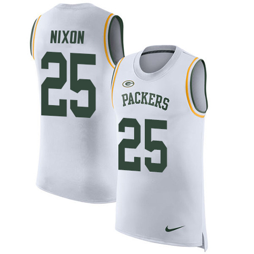 Packers #25 Keisean Nixon White Men's Stitched Limited Rush Tank Top Jersey cheap jerseys for sale - CheapJerseys.Shop