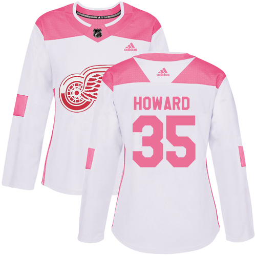 Detroit Red Wings #35 Jimmy Howard White/Pink Authentic Fashion Women's Stitched Jersey Womens cheap jerseys for sale - CheapJerseys.Shop