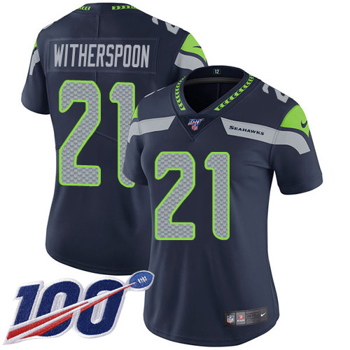 Seahawks #21 Devon Witherspoon Steel Blue Team Color Women's Stitched 100th Season Vapor Untouchable Limited Jersey cheap jerseys for sale - CheapJerseys.Shop