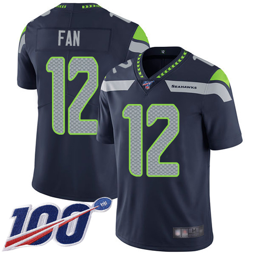 Seahawks #12 Fan Steel Blue Team Color Youth Stitched 100th Season Vapor Limited Jersey cheap jerseys for sale - CheapJerseys.Shop
