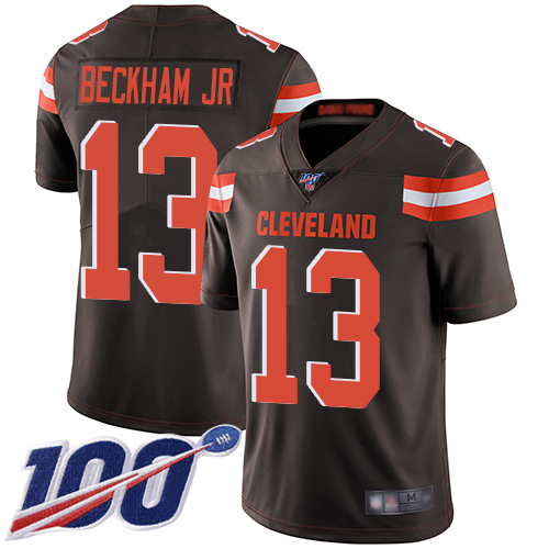 Cleveland Browns #13 Odell Beckham Jr Brown Team Color Men's Stitched 100th Season Vapor Limited Jersey Men's cheap jerseys for sale - CheapJerseys.Shop