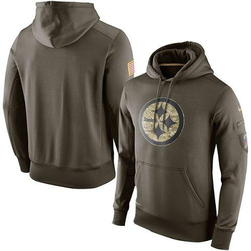 Men's Pittsburgh Steelers Olive Salute To Service KO Performance Hoodie cheap jerseys for sale - CheapJerseys.Shop