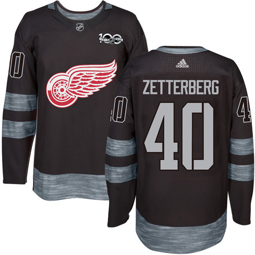 Detroit Red Wings #40 Henrik Zetterberg Black 1917-2017 100th Anniversary Stitched Jersey Men's cheap jerseys for sale - CheapJerseys.Shop