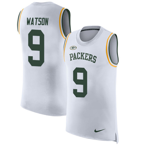 Packers #9 Christian Watson White Men's Stitched Limited Rush Tank Top Jersey cheap jerseys for sale - CheapJerseys.Shop