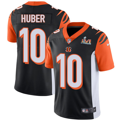 Cincinnati Bengals #10 Kevin Huber Black Team Color Super Bowl LVI Patch Men's Stitched Vapor Untouchable Limited Jersey Men's cheap jerseys for sale - CheapJerseys.Shop