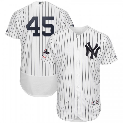 New York New York Yankees #45 Luke Voit Majestic 2019 Postseason Authentic Flex Base Player Jersey White Navy Men's cheap jerseys for sale - CheapJerseys.Shop