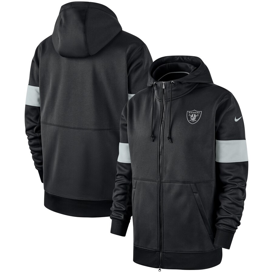 Las Vegas Raiders Sideline Performance Full-Zip Hoodie Black cheap jerseys for sale - CheapJerseys.Shop