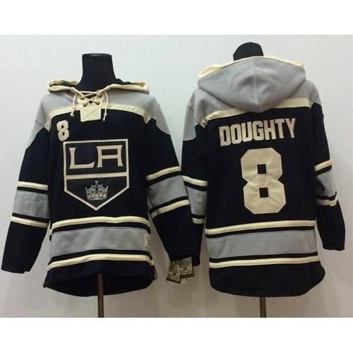Los Angeles Kings #8 Drew Doughty Black Sawyer Hooded Sweatshirt Stitched Jersey Men's cheap jerseys for sale - CheapJerseys.Shop