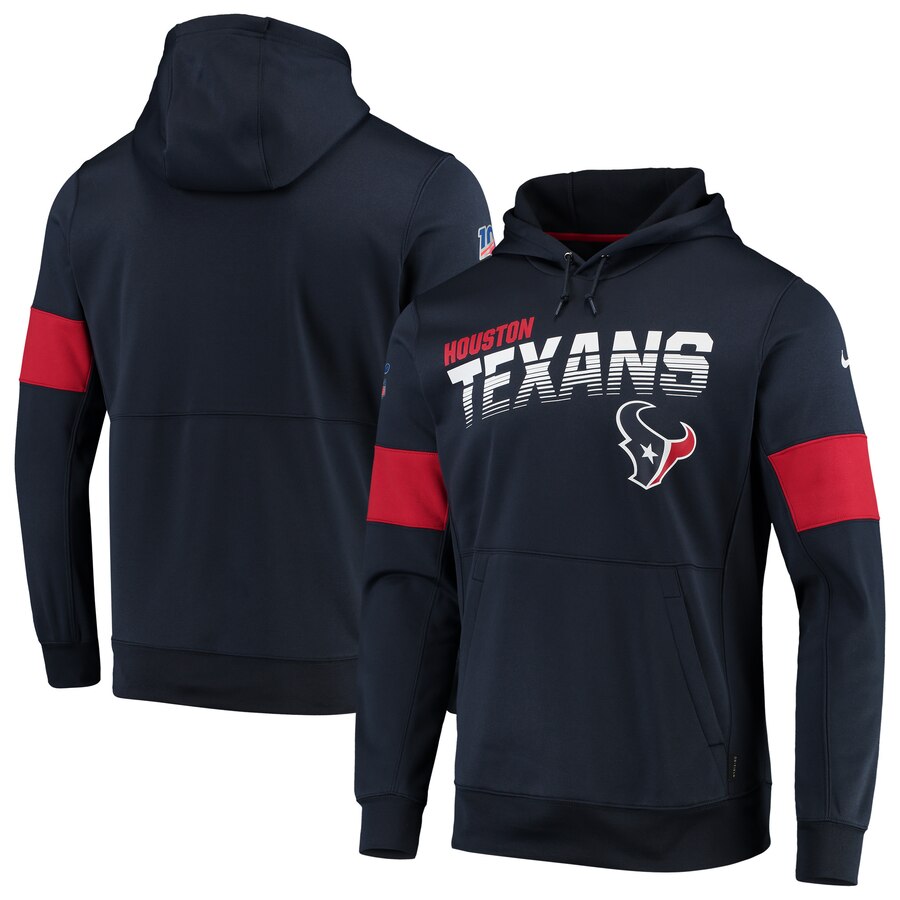 Houston Texans Sideline Team Logo Performance Pullover Hoodie Navy cheap jerseys for sale - CheapJerseys.Shop