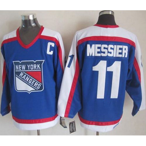 New York Rangers #11 Mark Messier Blue/White CCM Throwback Stitched Jersey Men's cheap jerseys for sale - CheapJerseys.Shop