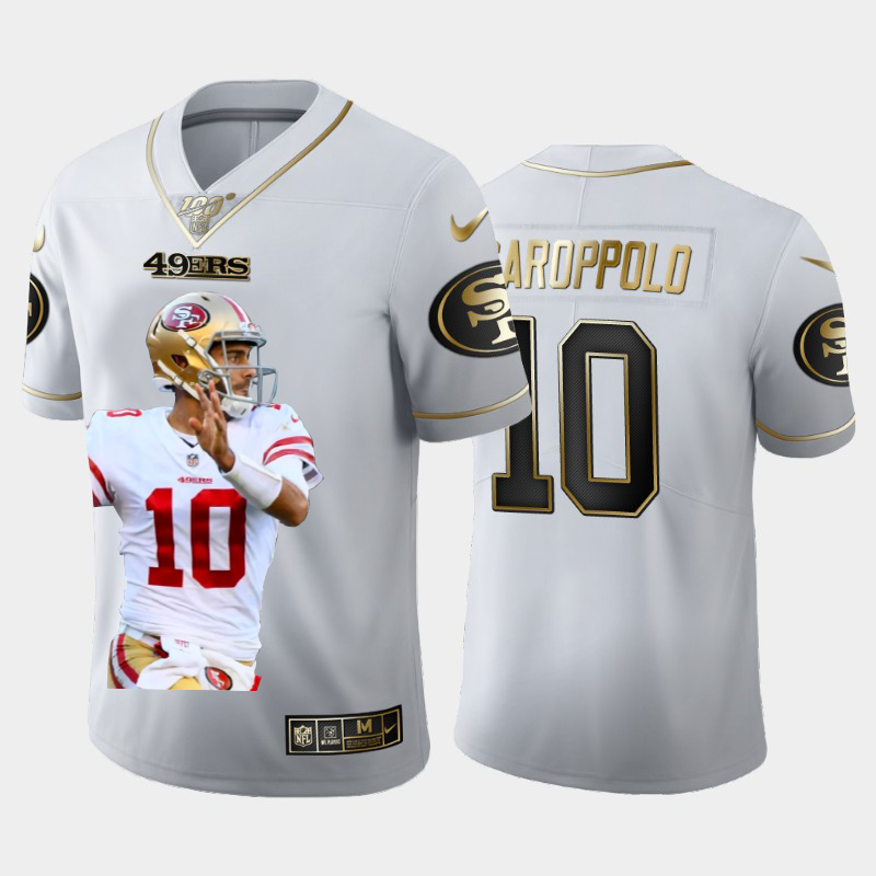San Francisco 49ers #10 Jimmy Garoppolo Team Hero 1 Vapor Limited 100 Jersey White Golden cheap jerseys for sale - CheapJerseys.Shop