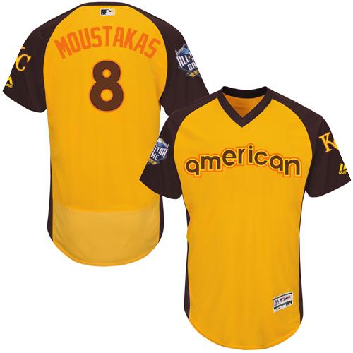 Kansas City Royals #8 Mike Moustakas Gold Flexbase Authentic Collection 2016 All-Star American League Stitched Jersey Men's cheap jerseys for sale - CheapJerseys.Shop