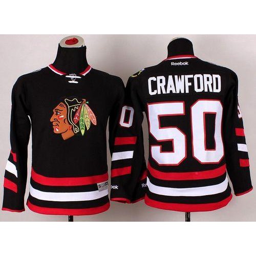 Chicago Blackhawks #50 Corey Crawford Black 2014 Stadium Series Stitched Youth Jersey Youth cheap jerseys for sale - CheapJerseys.Shop