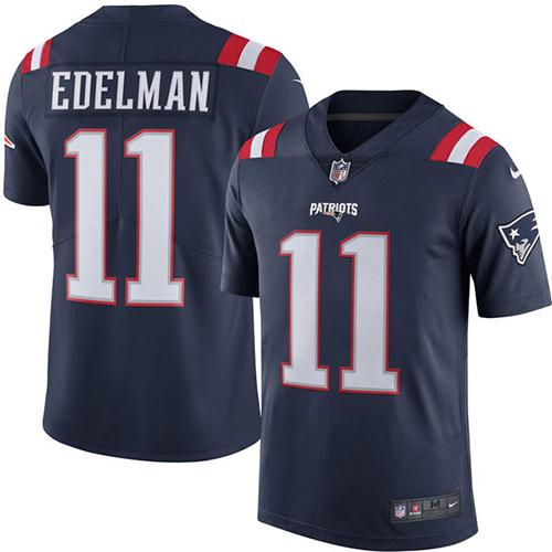 Patriots #11 Julian Edelman Navy Blue Youth Stitched Limited Rush Jersey cheap jerseys for sale - CheapJerseys.Shop