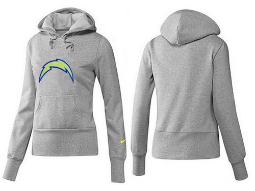Women's Los Angeles Chargers Logo Pullover Hoodie Grey cheap jerseys for sale - CheapJerseys.Shop