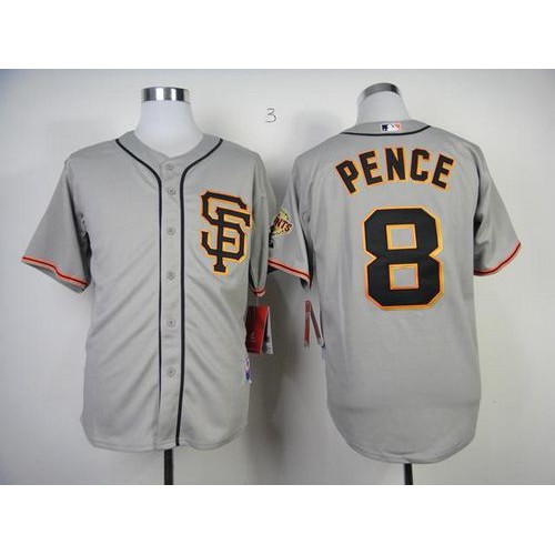 San Francisco Giants #8 Hunter Pence Grey Road 2 Cool Base Stitched Jersey Men's cheap jerseys for sale - CheapJerseys.Shop