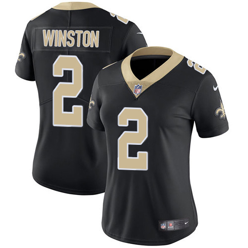 New Orleans Saints #2 Jameis Winston Black Team Color Women's Stitched Vapor Untouchable Limited Jersey Womens cheap jerseys for sale - CheapJerseys.Shop