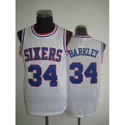 Philadelphia 76ers #34 Charles Barkley White Throwback Stitched Jersey Mens cheap jerseys for sale - CheapJerseys.Shop