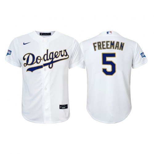 Los Angeles Los Angeles Dodgers #5 Freddie Freeman Youth 2021 Gold Program World Series Champions Jersey Whtie Youth cheap jerseys for sale - CheapJerseys.Shop