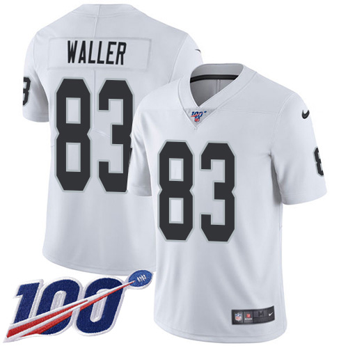 Raiders #83 Darren Waller White Men's Stitched 100th Season Vapor Limited Jersey cheap jerseys for sale - CheapJerseys.Shop