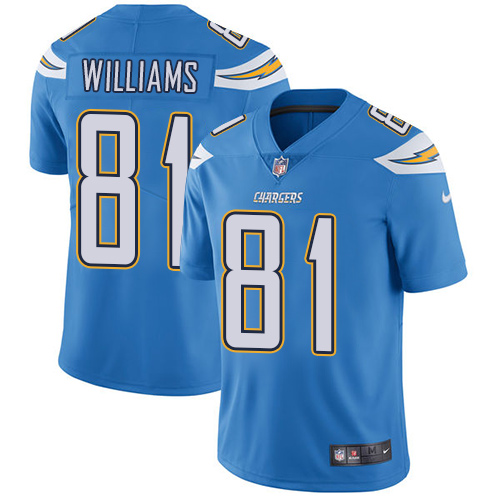 Los Angeles Chargers #81 Mike Williams Electric Blue Alternate Youth Stitched Vapor Untouchable Limited Jersey Youth cheap jerseys for sale - CheapJerseys.Shop