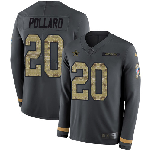 Cowboys #20 Tony Pollard Anthracite Salute To Service Youth Stitched Limited Therma Long Sleeve Jersey cheap jerseys for sale - CheapJerseys.Shop