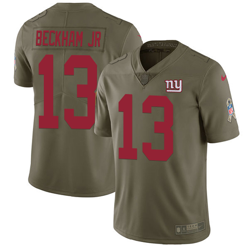 New York Giants #13 Odell Beckham Jr Olive Men's Stitched Limited 2017 Salute to Service Jersey Men's cheap jerseys for sale - CheapJerseys.Shop