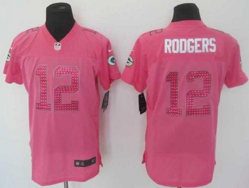 Packers #12 Aaron Rodgers Pink Sweetheart Women's Stitched Elite Jersey cheap jerseys for sale - CheapJerseys.Shop