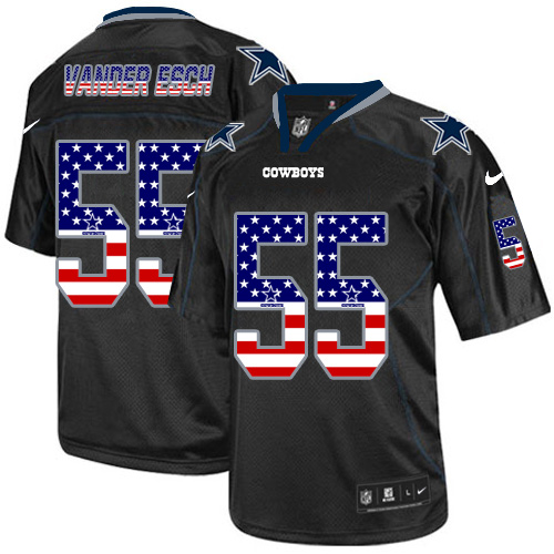 Cowboys #55 Leighton Vander Esch Black Men's Stitched Elite USA Flag Fashion Jersey cheap jerseys for sale - CheapJerseys.Shop