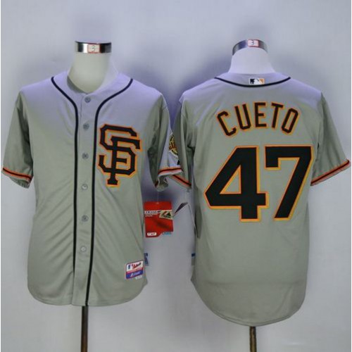 San Francisco Giants #47 Johnny Cueto Grey Road 2 Cool Base Stitched Jersey Men's cheap jerseys for sale - CheapJerseys.Shop