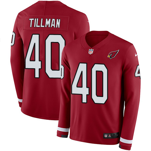Cardinals #40 Pat Tillman Red Team Color Men's Stitched Limited Therma Long Sleeve Jersey cheap jerseys for sale - CheapJerseys.Shop