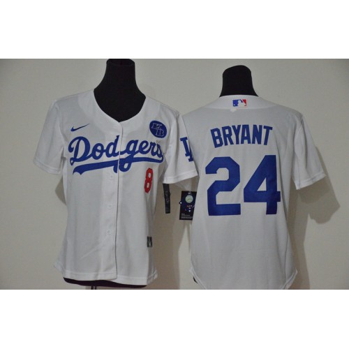 Los Angeles Los Angeles Dodgers #8 #24 Kobe Bryant Women White Cool Base 2020 KB Patch Jersey Womens cheap jerseys for sale - CheapJerseys.Shop