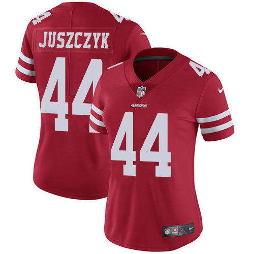 49ers #44 Kyle Juszczyk Red Team Color Women's Stitched Vapor Untouchable Limited Jersey cheap jerseys for sale - CheapJerseys.Shop