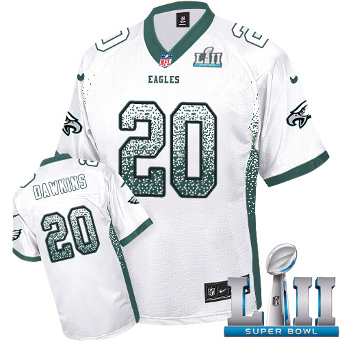 Eagles #20 Brian Dawkins White Super Bowl LII Men's Stitched Elite Drift Fashion Jersey cheap jerseys for sale - CheapJerseys.Shop