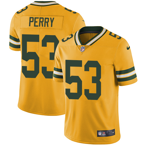 Green Bay Packers #53 Nick Perry Yellow Men's Stitched Limited Rush Jersey Men's cheap jerseys for sale - CheapJerseys.Shop