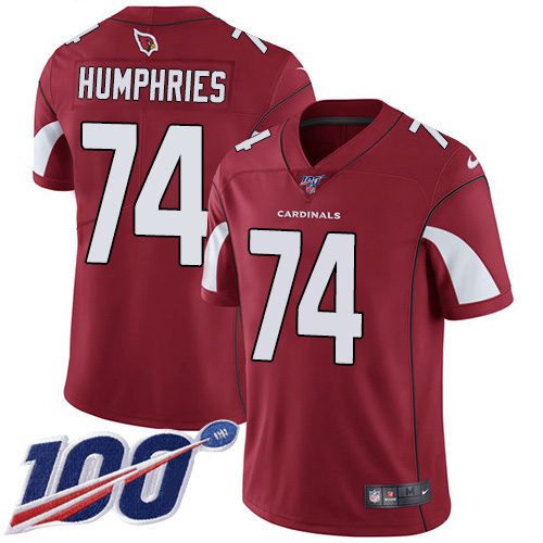 Arizona Cardinals #74 D.J. Humphries Red Team Color Men's Stitched 100th Season Vapor Limited Jersey Men's cheap jerseys for sale - CheapJerseys.Shop