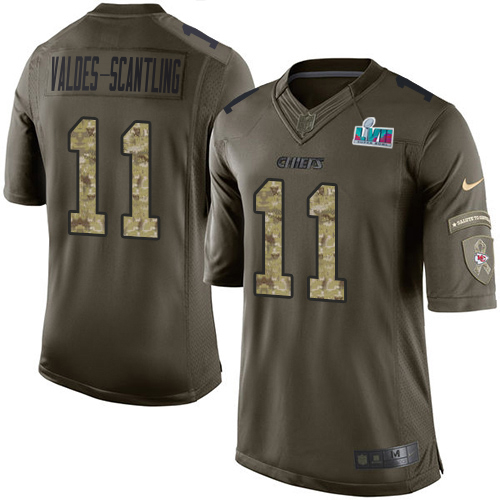 Chiefs #11 Marquez Valdes-Scantling Green Super Bowl LVII Patch Youth Stitched Limited 2015 Salute To Service Jersey cheap jerseys for sale - CheapJerseys.Shop